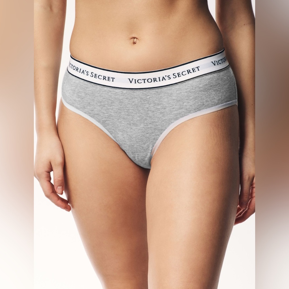 4 PCS Victoria's Secret Gray Hiphugger/Hipster Panties 
Size Large 170/80A